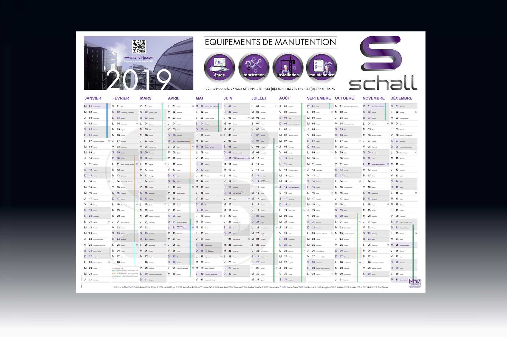 Calendrier grand format Schall calendrier grand format